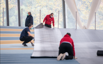 Imatge del muntatge de l'Hospital Temporal Vallès Salut el passat mes de març | Roger Benet